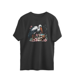Dark Aesthetic Oversized T-Shirt – Stork & Skull Graphic Tee
