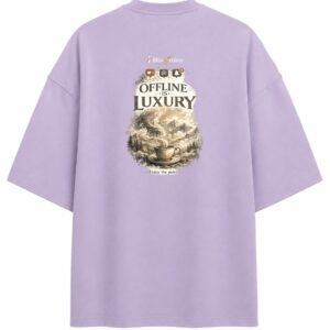 Filliaxmius Offline Is Luxury Oversized T-Shirt Back Print - Lavender