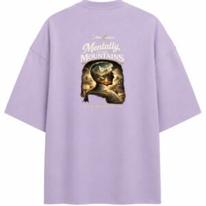 Filliaxmius Mentally in the Mountains Oversized T-Shirt Back Print - Lavender