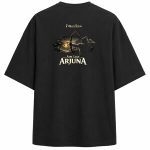 Filliaxmius Aim Like Arjuna Oversized T-Shirt Back Print - Black