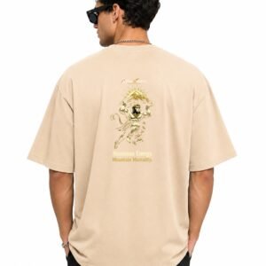 Filliaxmius Hanuman Energy. Mountain Mentality. Oversized T-Shirt Back Print - Beige