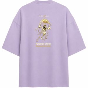 Filliaxmius Hanuman Energy. Mountain Mentality. Oversized T-Shirt Back Print - Lavender