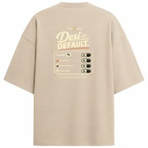 Filliaxmius Desi by Default Oversized T-Shirt Back Print - Beige