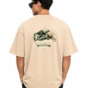 Filliaxmius One Ball Changes Everything Oversized T-Shirt Back Print - Beige