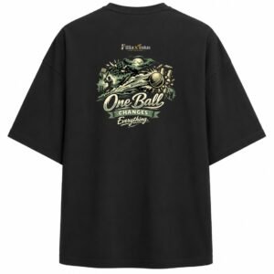 Filliaxmius One Ball Changes Everything Oversized T-Shirt Back Print - Black