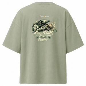 Filliaxmius One Ball Changes Everything Oversized T-Shirt Back Print - Sage Green