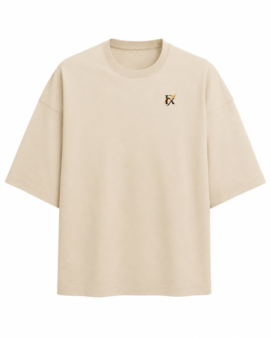 Filliaxmius Built on Days I Almost Quit Oversized T-Shirt Back Print - Beige