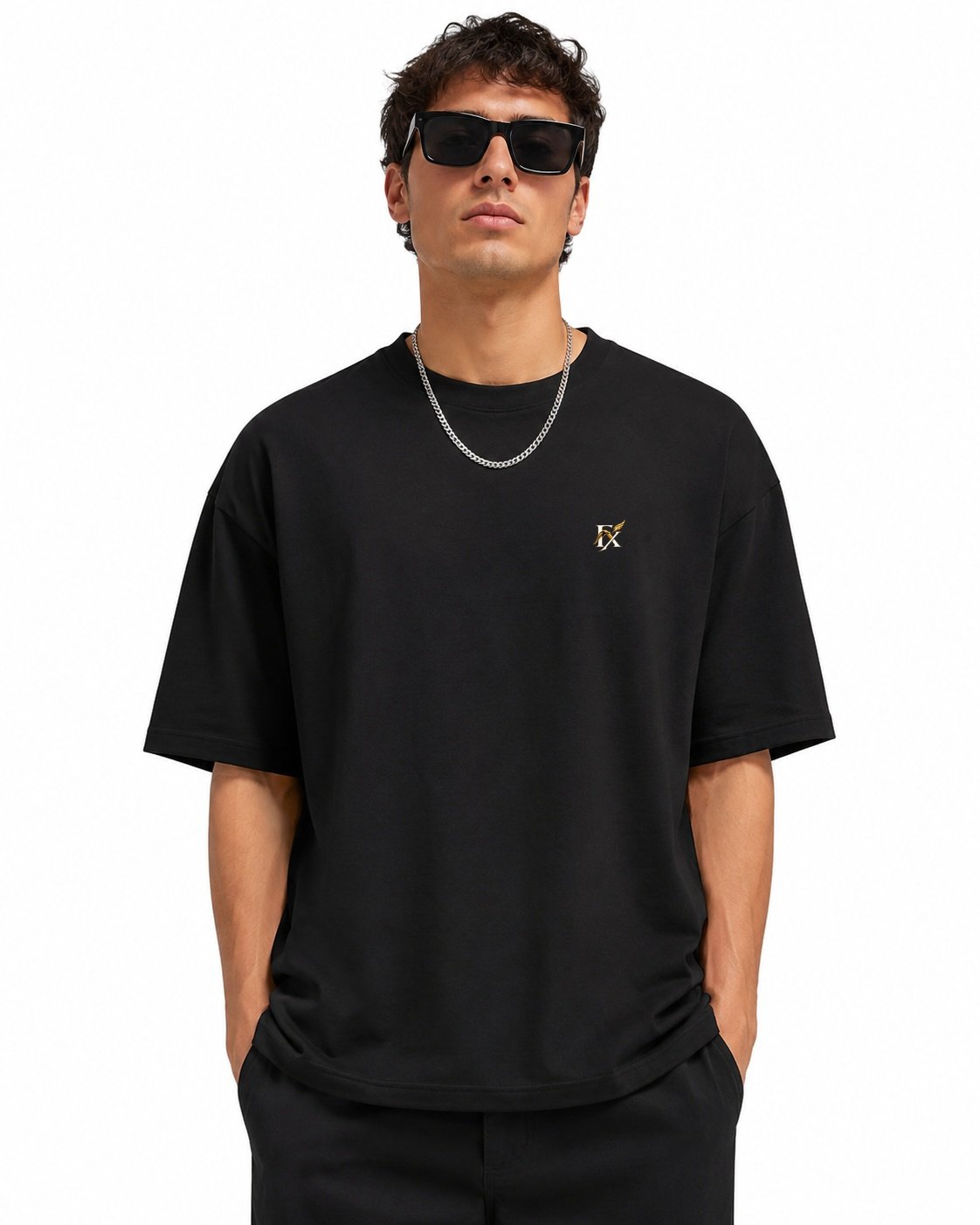 Filliaxmius Built on Days I Almost Quit Oversized T-Shirt Back Print - Black