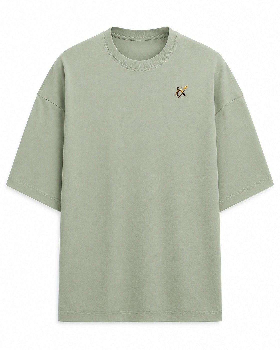 Filliaxmius Built on Days I Almost Quit Oversized T-Shirt Back Print - Sage Green