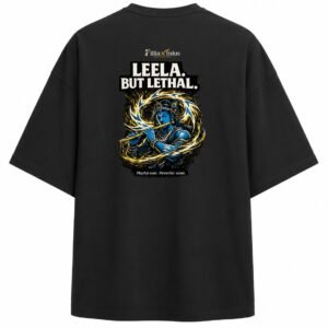 Filliaxmius Leela. But Lethal. Oversized T-Shirt Back Print - Black