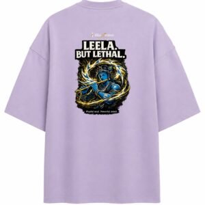 Filliaxmius Leela. But Lethal. Oversized T-Shirt Back Print - Lavender