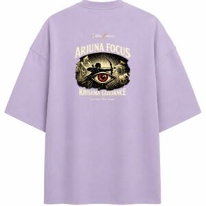 Filliaxmius Arjuna Focus. Krishna Guidance. Oversized T-Shirt Back Print - Lavender
