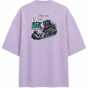Filliaxmius Lag Is My Real Opponent Oversized T-Shirt Back Print - Lavender