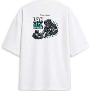 Filliaxmius Lag Is My Real Opponent Oversized T-Shirt Back Print - White