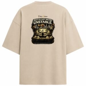 Filliaxmius Match Day Mood: Unstable Oversized T-Shirt Back Print - Beige