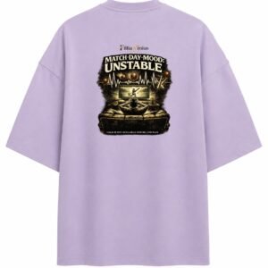 Filliaxmius Match Day Mood: Unstable Oversized T-Shirt Back Print - Lavender