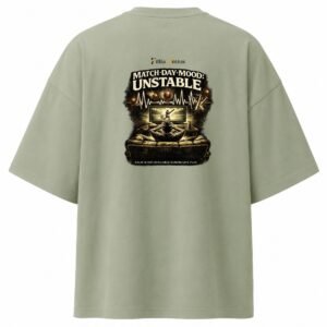 Filliaxmius Match Day Mood: Unstable Oversized T-Shirt Back Print - Sage Green