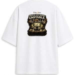 Filliaxmius Match Day Mood: Unstable Oversized T-Shirt Back Print - White