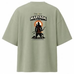 Filliaxmius Maryada Mode On Oversized T-Shirt Back Print - Sage Green