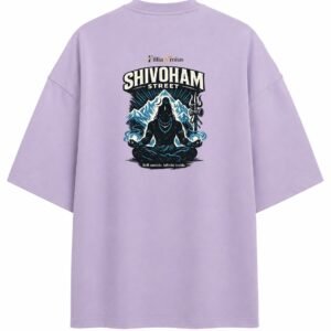 Filliaxmius Shivoham Street Oversized T-Shirt Back Print - Lavender
