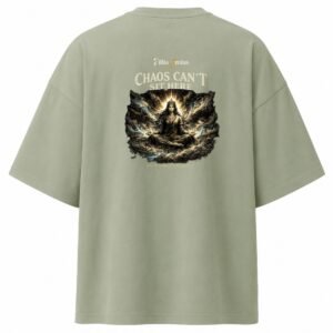 Filliaxmius Chaos Can't Sit Here Oversized T-Shirt - Sage Green