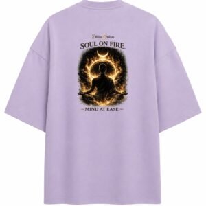 Filliaxmius Soul on Fire. Mind at Ease. Oversized T-Shirt - Lavender