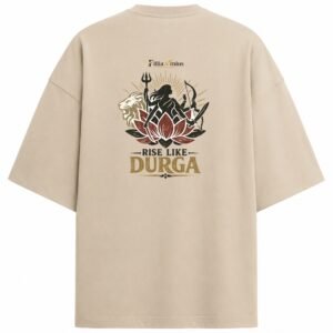Filliaxmius Rise Like Durga Oversized T-Shirt - Beige