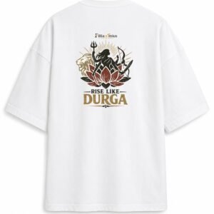 D042_White_Back_ChatGPT_Image_Aug_16__2026__10_14_48_AM__4_-3 Filliaxmius Rise Like Durga Oversized T-Shirt - White