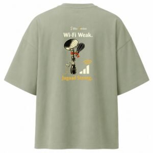 D043_Sage_Green_Back_ChatGPT_Image_Aug_16__2026__10_14_48_AM__10_-3 Filliaxmius Wi-Fi Weak. Jugaad Strong. Oversized T-Shirt - Sage Green