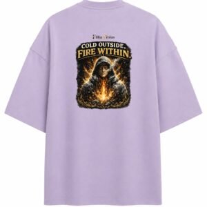 Filliaxmius Cold Outside. Fire Within. Oversized T-Shirt - Lavender