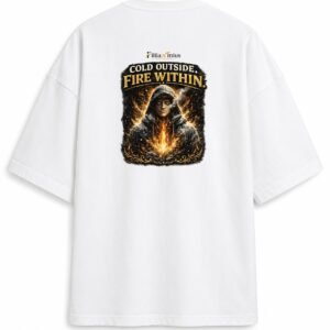 D047_White_Back_ChatGPT_Image_Aug_16__2026__10_14_48_AM__4_-3 Filliaxmius Cold Outside. Fire Within. Oversized T-Shirt - White