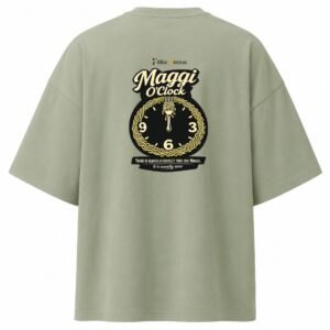 Filliaxmius Maggi O'Clock Oversized T-Shirt - Sage Green