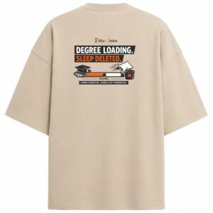 Filliaxmius Degree Loading. Sleep Deleted. Oversized T-Shirt - Beige