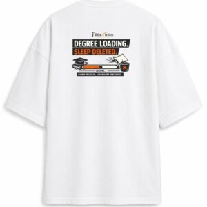 D049_White_Back_ChatGPT_Image_Aug_16__2026__10_14_48_AM__4_-3 Filliaxmius Degree Loading. Sleep Deleted. Oversized T-Shirt - White