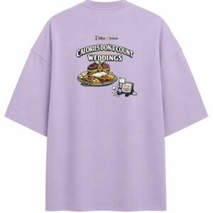 Filliaxmius Calories Don't Count at Weddings Oversized T-Shirt - Lavender