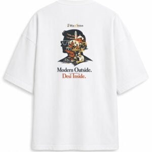 Filliaxmius Modern Outside. Desi Inside. Oversized T-Shirt - White