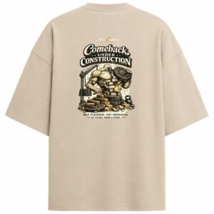 Filliaxmius Comeback Under Construction Oversized T-Shirt - Beige