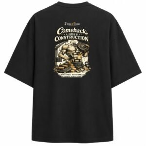 Filliaxmius Comeback Under Construction Oversized T-Shirt - Black