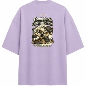 Filliaxmius Comeback Under Construction Oversized T-Shirt - Lavender