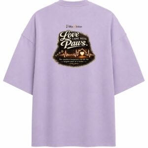 Filliaxmius Love Came With Paws Oversized T-Shirt - Lavender