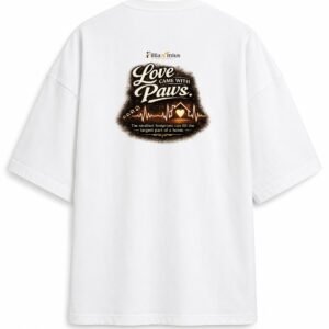 Filliaxmius Love Came With Paws Oversized T-Shirt - White