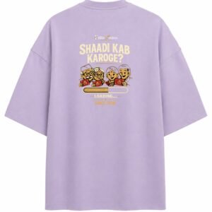 D065_Lavender_Back_ChatGPT_Image_Aug_16__2026__10_14_48_AM__8_-3 Filliaxmius Shaadi Kab Karoge? Loading Since 2018 Oversized T-Shirt - Lavender