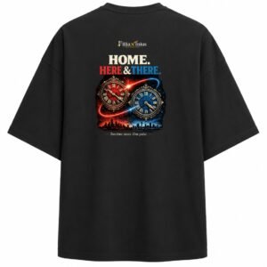 Filliaxmius Home. Here & There. Oversized T-Shirt - Black