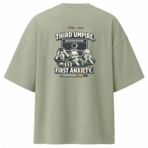 Filliaxmius Third Umpire, First Anxiety Oversized T-Shirt - Sage Green