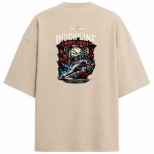 Filliaxmius Discipline Looks Good Oversized T-Shirt - Beige