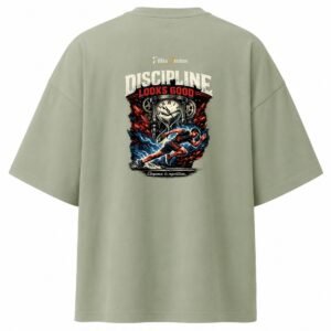 Filliaxmius Discipline Looks Good Oversized T-Shirt - Sage Green