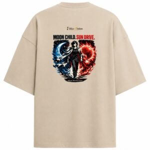 Filliaxmius Moon Child. Sun Drive. Oversized T-Shirt - Beige