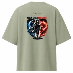 Filliaxmius Moon Child. Sun Drive. Oversized T-Shirt - Sage Green