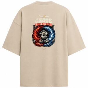 Filliaxmius Chaos Can't Sit Here Oversized T-Shirt - Beige