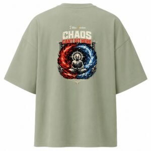 Filliaxmius Chaos Can't Sit Here Oversized T-Shirt - Sage Green